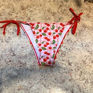 Cherry Print Bikini Bottom Sz Large SHEIN